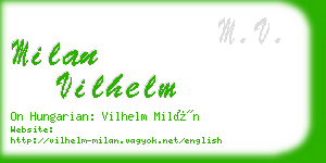 milan vilhelm business card